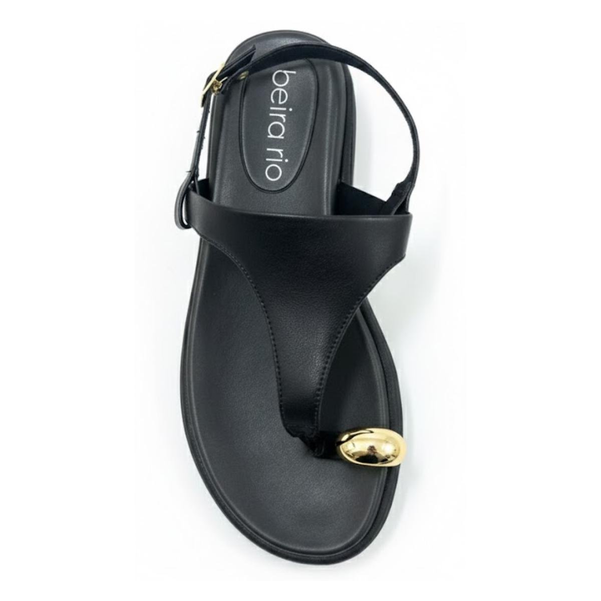 Sandália Rasteirinha Flats Casual Feminino Beira Rio 8513113 Preto Preto 4