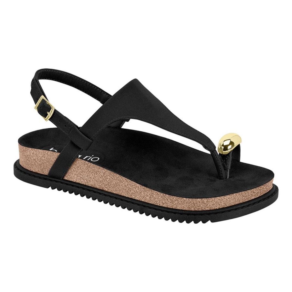 Sandália Papete Flatform Casual Feminino Beira Rio 8524109 Preto