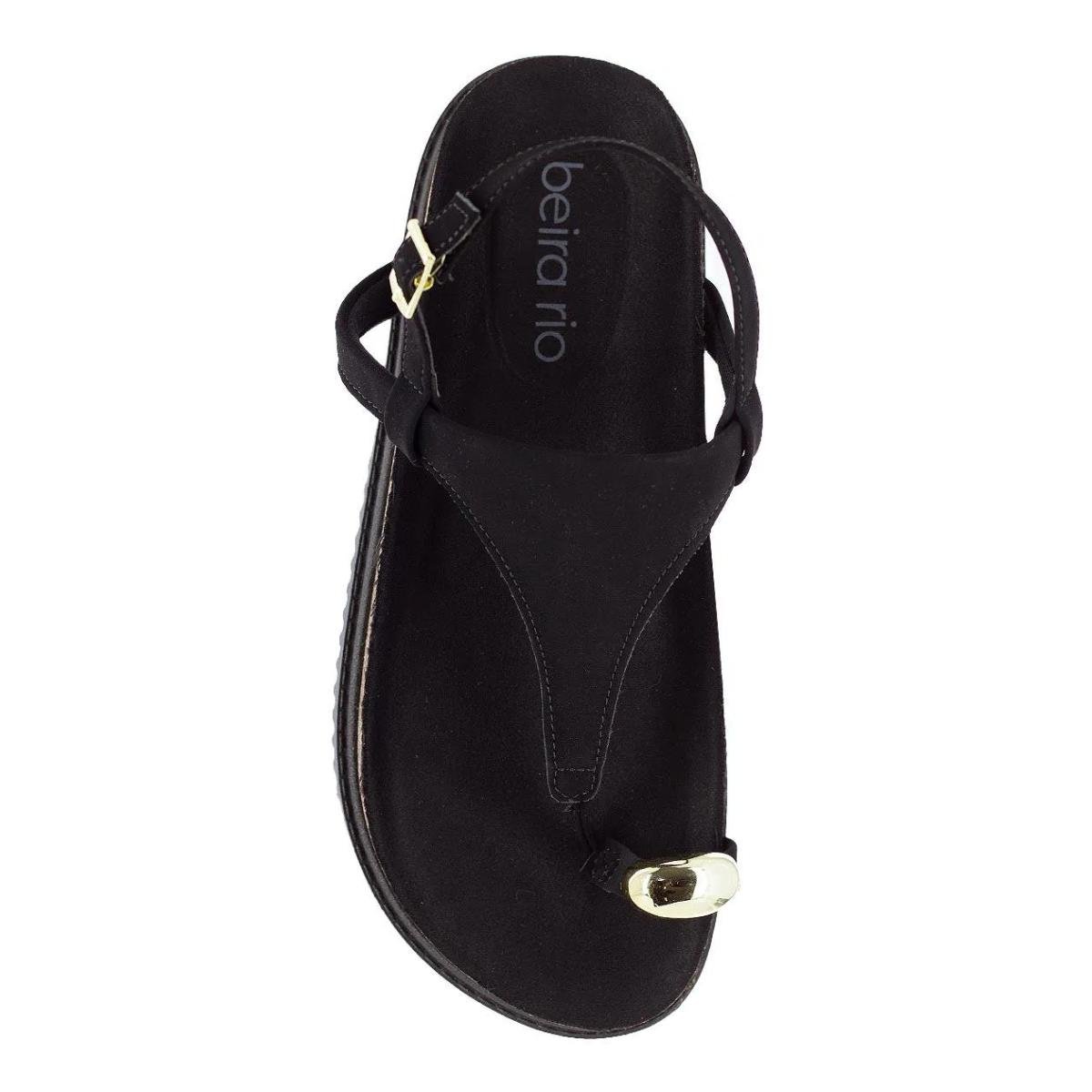 Sandália Papete Flatform Casual Feminino Beira Rio 8524109 Preto Preto 4