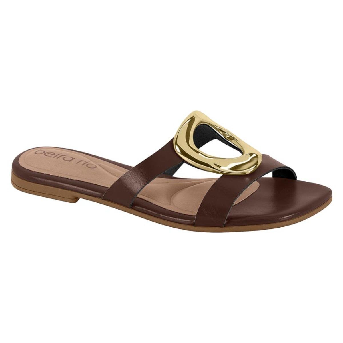 Sandália Rasteirinha Casual Feminino Beira Rio 8560301 Marrom