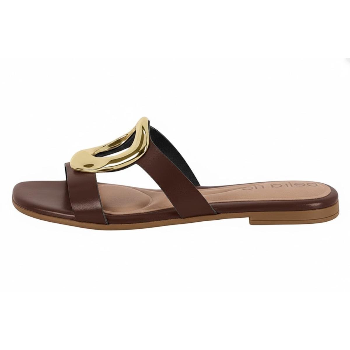 Sandália Rasteirinha Casual Feminino Beira Rio 8560301 Marrom Marrom 3