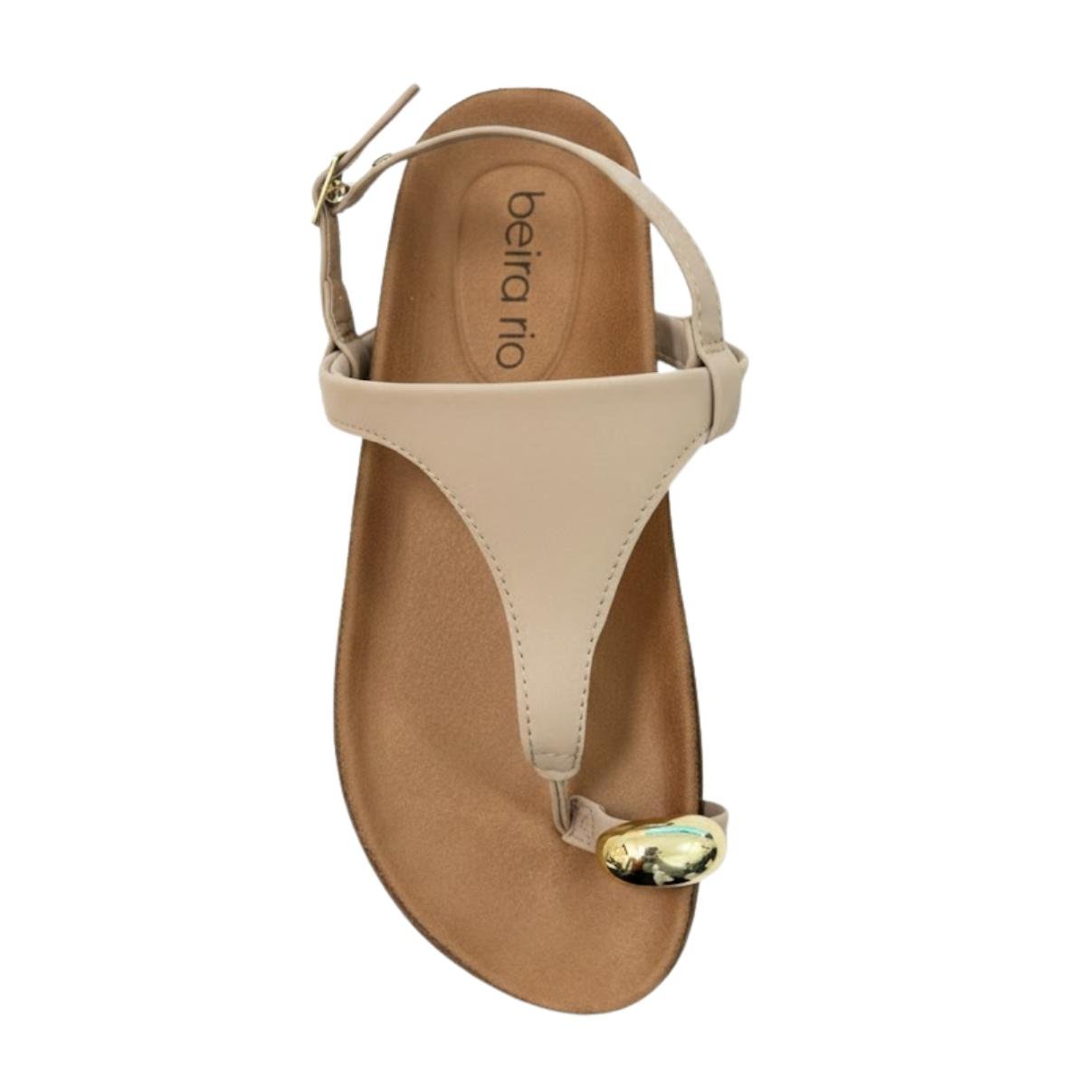 Sandália Papete Flatform Casual Feminino Beira Rio 8524109 Bege Bege 4