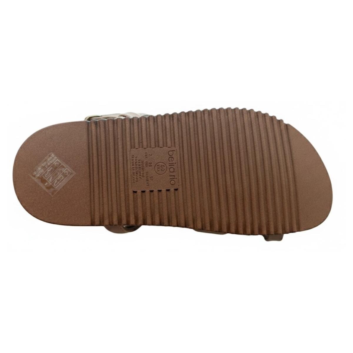 Sandália Papete Flatform Casual Feminino Beira Rio 8524109 Bege Bege 6