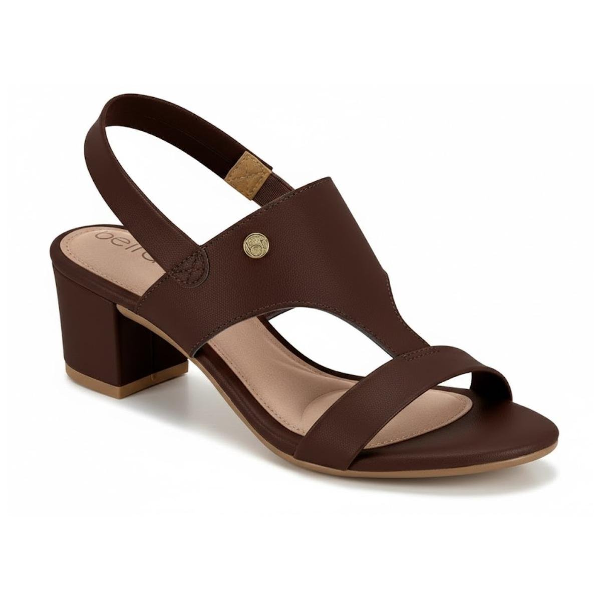 Sandália Salto Grosso Casual Feminino Beira Rio 82461211 Marrom