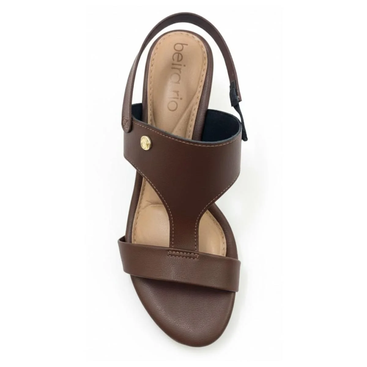 Sandália Salto Grosso Casual Feminino Beira Rio 82461211 Marrom Marrom 4