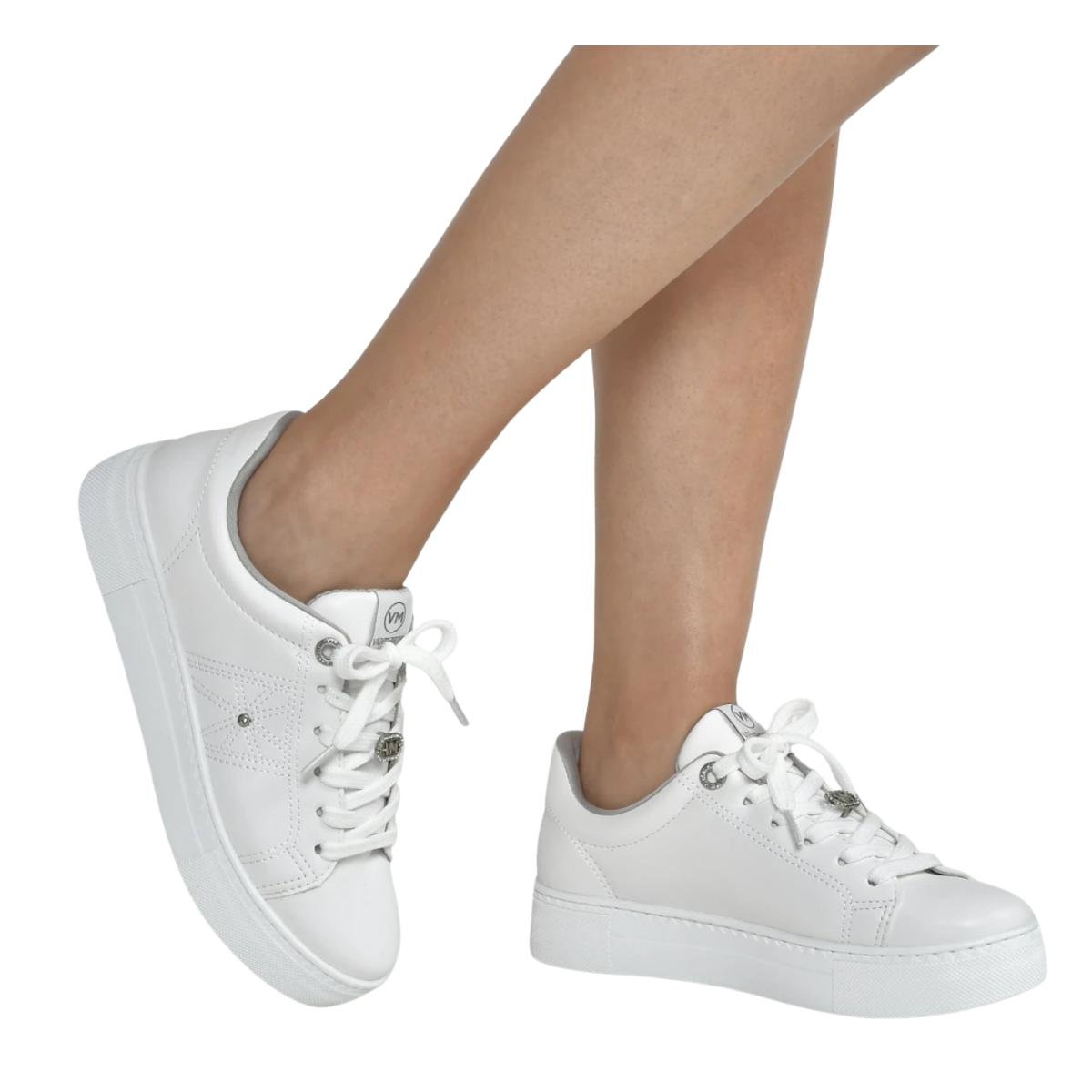 Tênis Casual Feminino Via Marte 138-005-01 Branco Branco 5