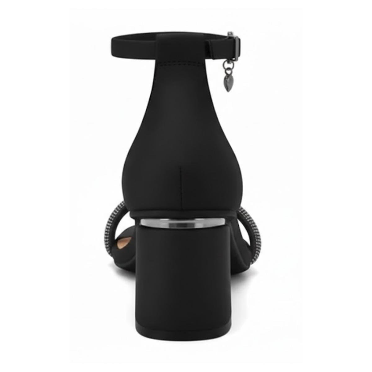 Sandália Salto Bloco Strass Casual Feminina Ramarim 23-28205 Preto Preto 6