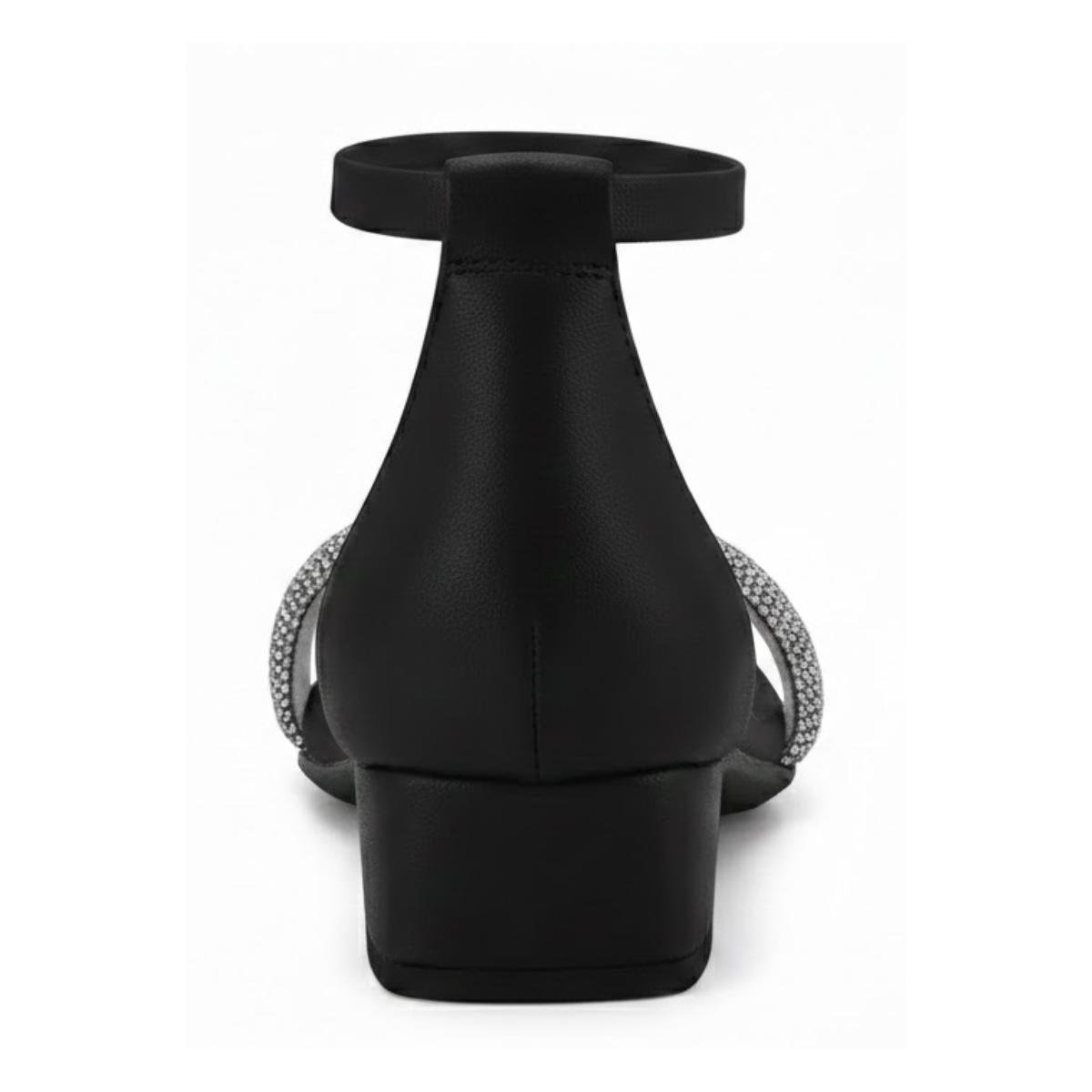 Sandália Salto Bloco Strass Casual Feminino Ramarim 23-48206 Preto Preto 6