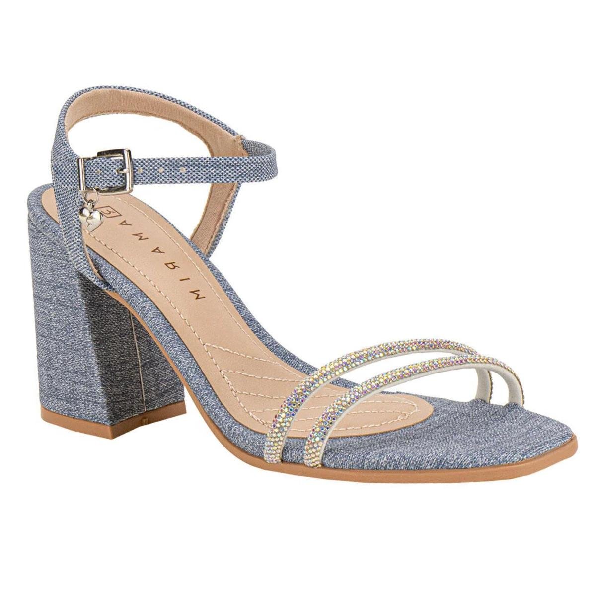 Sandália Salto Bloco Jeans Casual Feminino Ramarim 23-41201 Azul