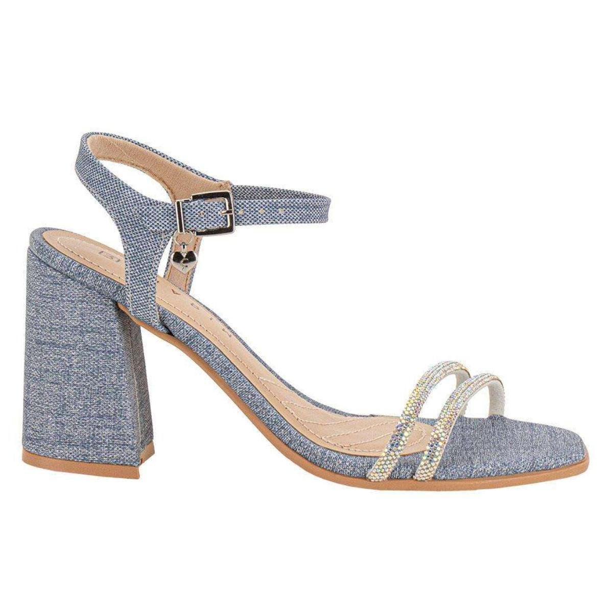 Sandália Salto Bloco Jeans Casual Feminino Ramarim 23-41201 Azul Azul 2