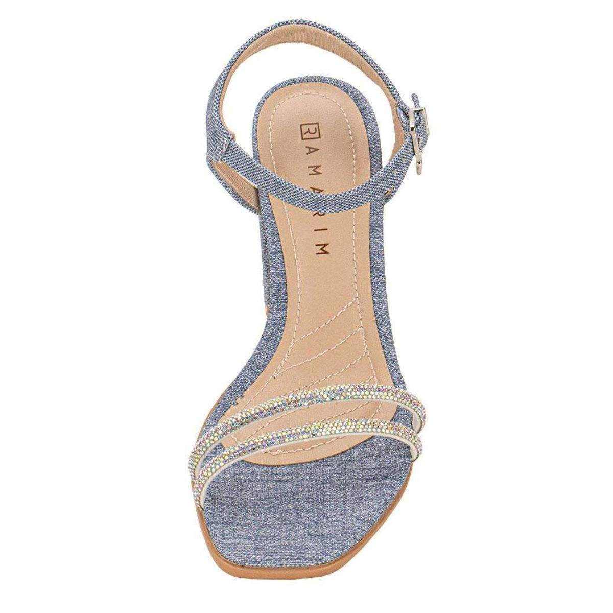 Sandália Salto Bloco Jeans Casual Feminino Ramarim 23-41201 Azul Azul 3