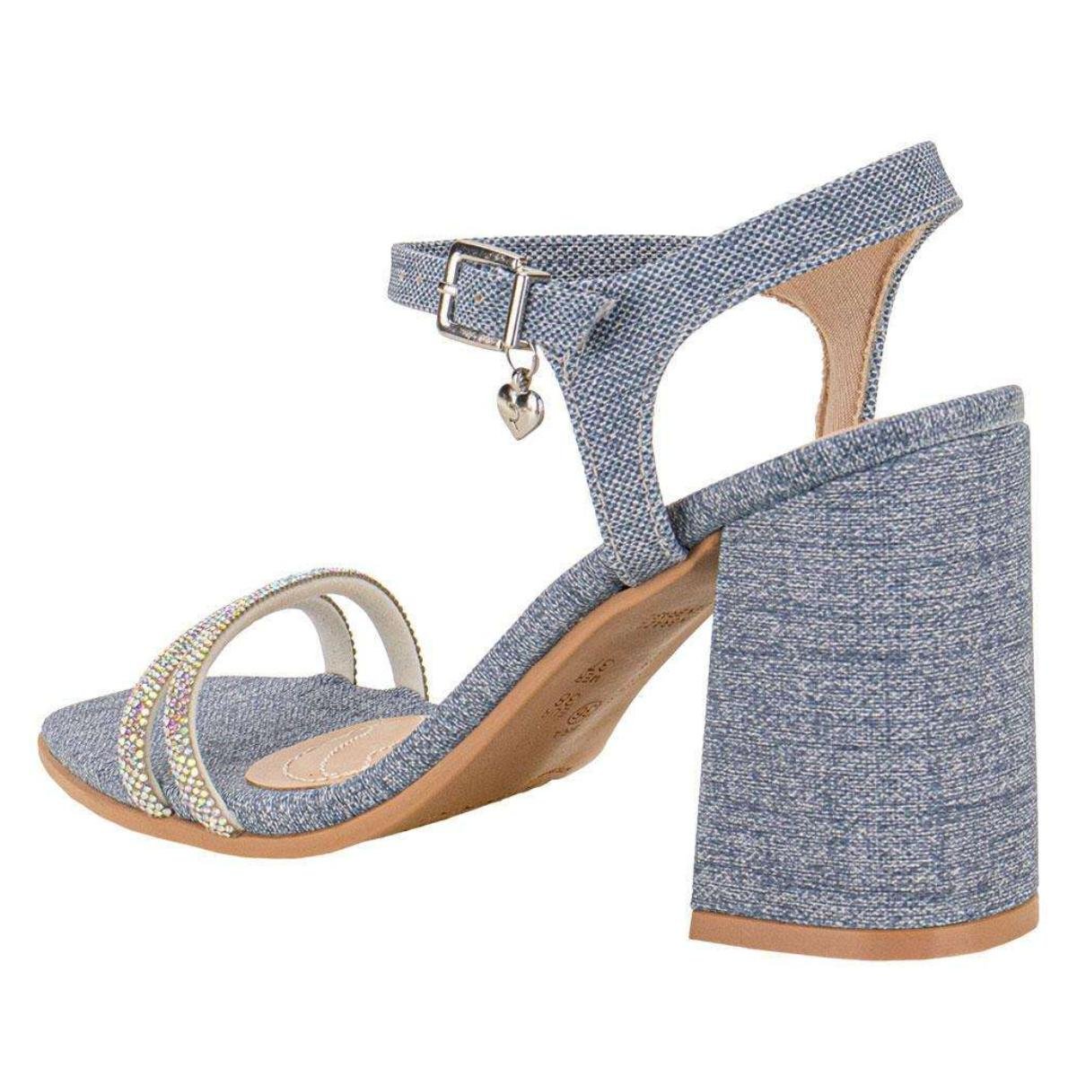 Sandália Salto Bloco Jeans Casual Feminino Ramarim 23-41201 Azul Azul 6