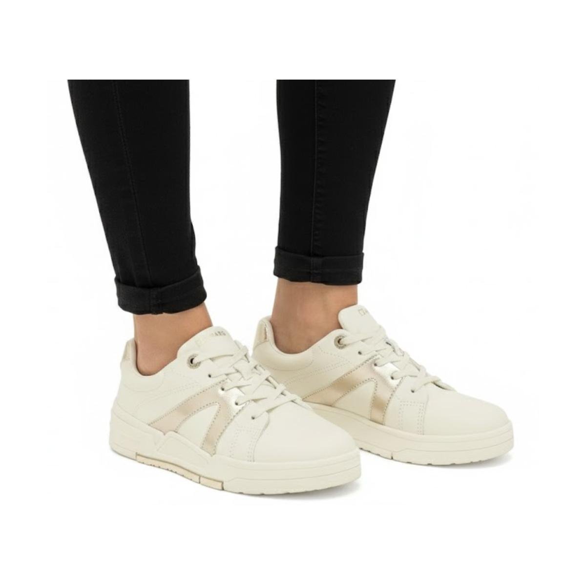 Tênis Casual Feminino Ramarim 25-89202 Areia e Dourado Bege 5