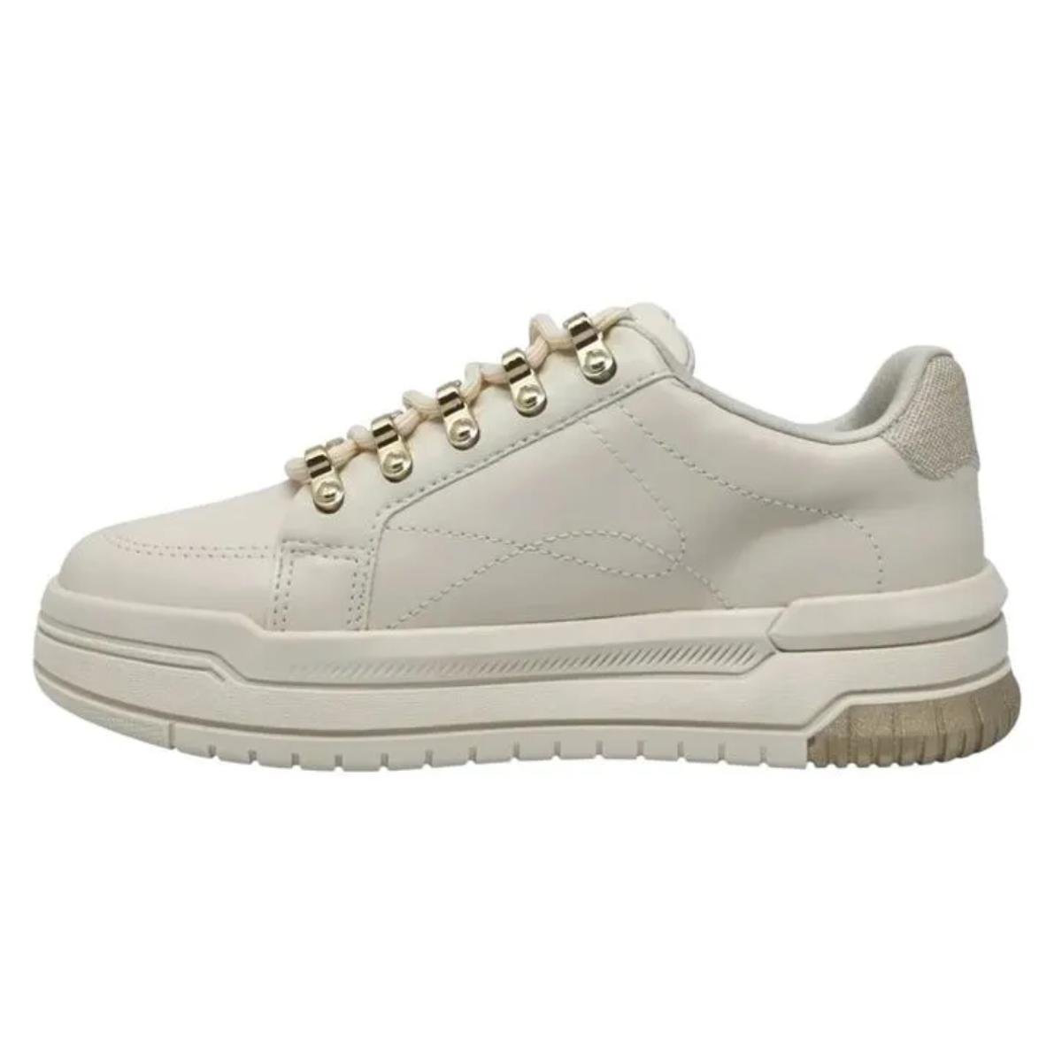 Tênis Casual Feminino Ramarim 25-94201 Areia e Dourado Bege 3