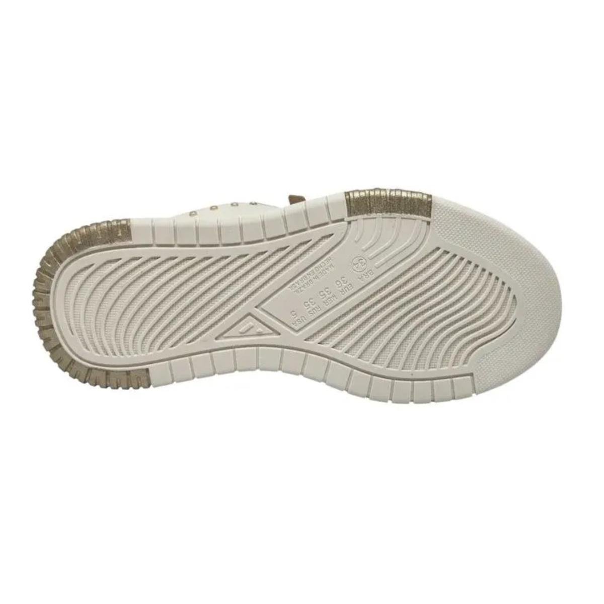 Tênis Casual Feminino Ramarim 25-94201 Areia e Dourado Bege 5