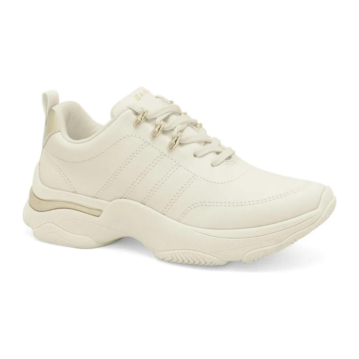 Tênis Chunck Casual Feminino Ramarim 25-74202 Areia e Dourado