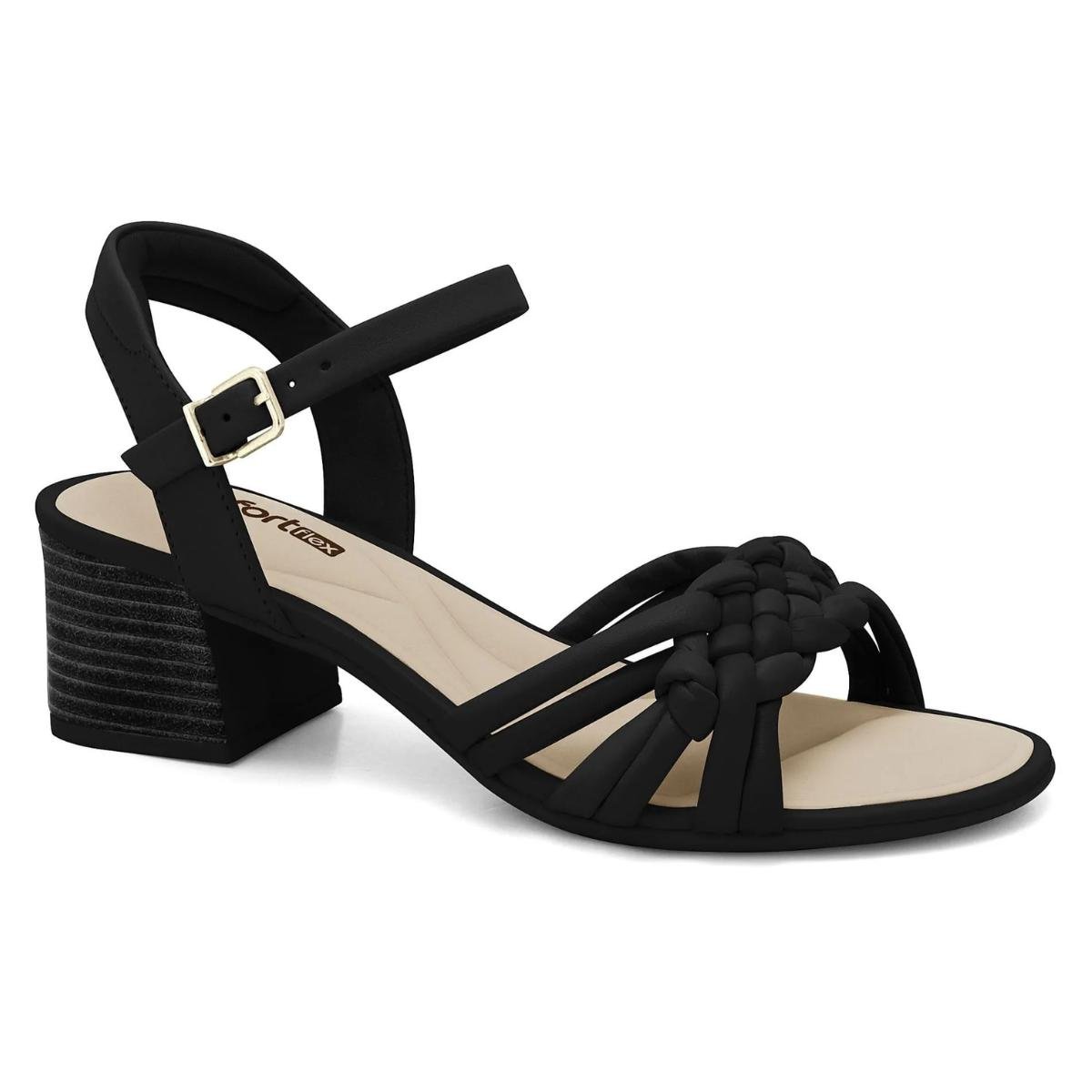 Sandália Salto Bloco Casual Feminino Comfortflex 24-56405 Preto