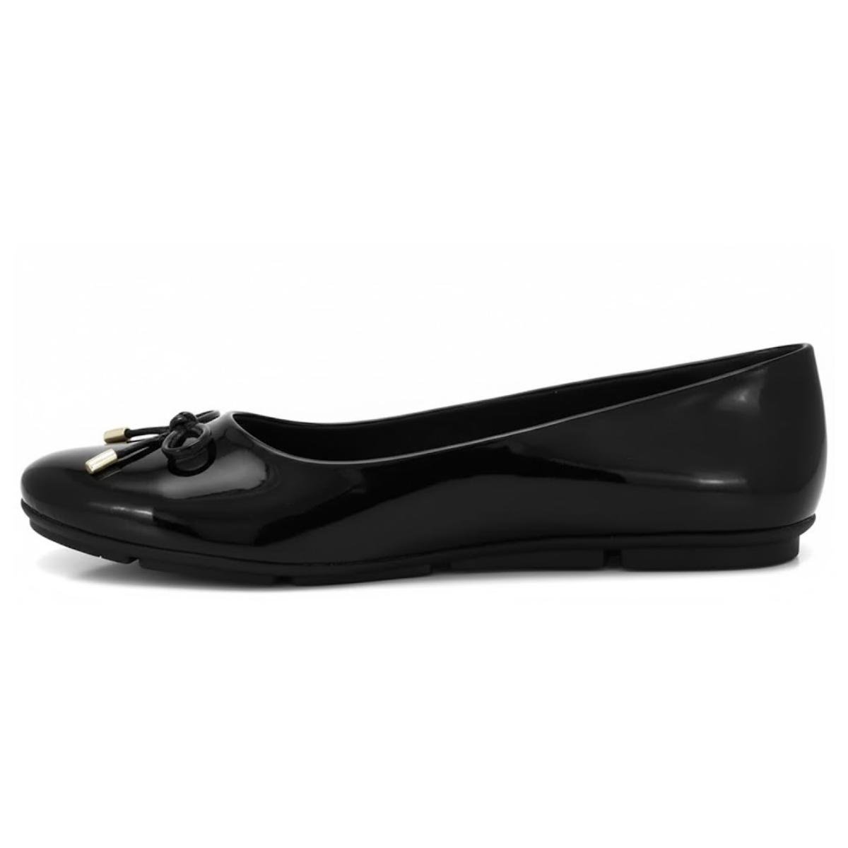 Sapatilha Laço Casual Feminino Comfortflex 24-63423 Preto Verniz Preto 3