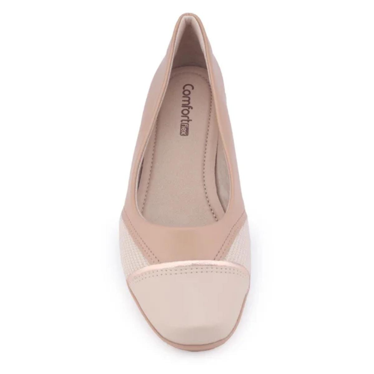 Sapato Anabela Casual Feminino Comfortflex 24-94302 Bege Bege 4