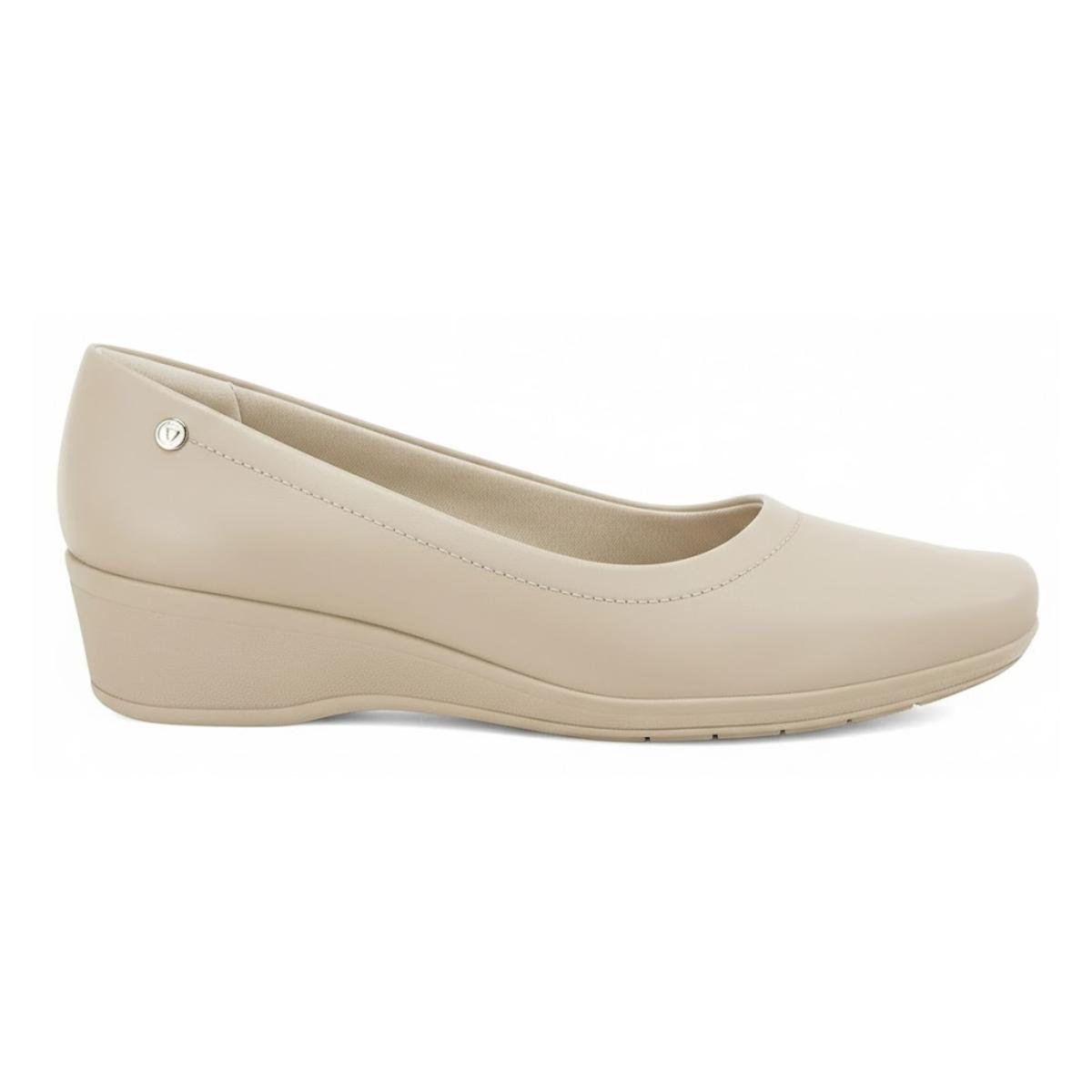 Sapato Anabela Casual Feminino Comfortflex 24-94301 Creme Creme 2