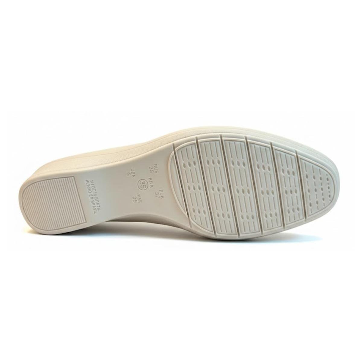 Sapato Anabela Casual Feminino Comfortflex 24-94301 Creme Creme 6