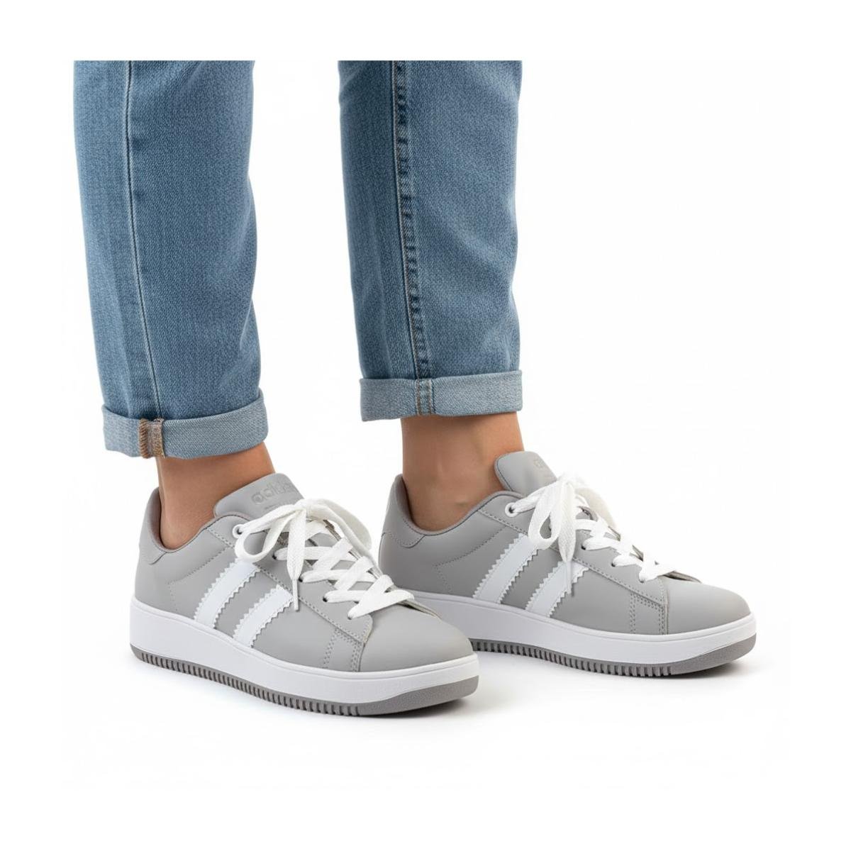 Tênis Casual Feminino Quiz 61-1851-01 Cinza Cinza 5