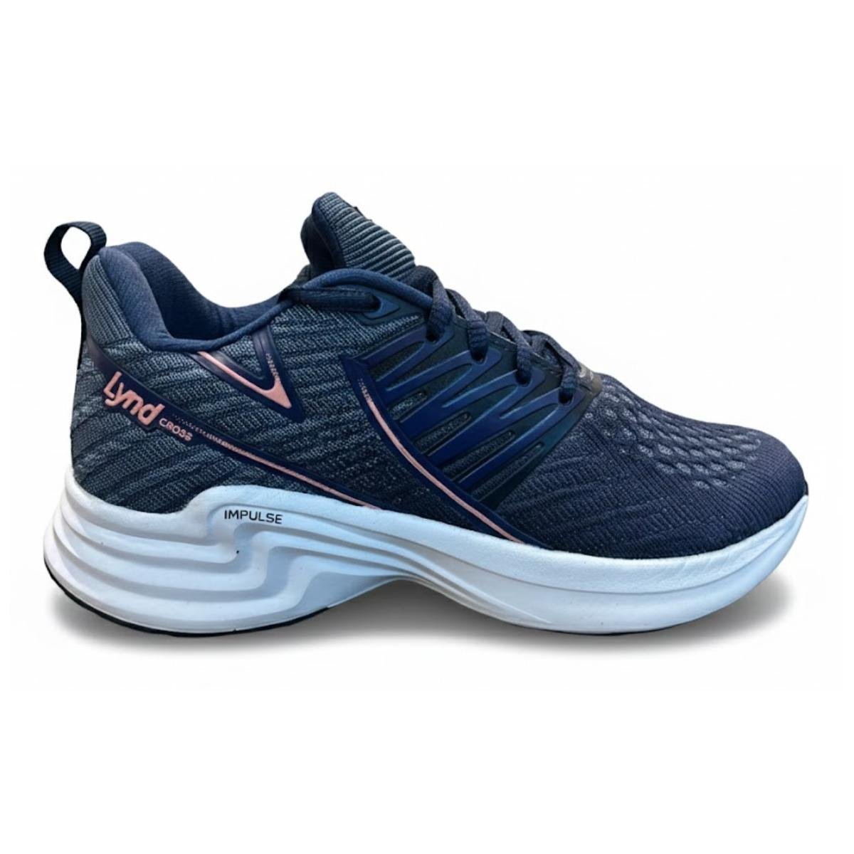 Tênis Esportivo Feminino Lynd Cross 632 Azul e Rosa Azul 2