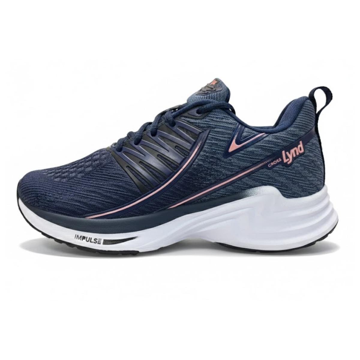 Tênis Esportivo Feminino Lynd Cross 632 Azul e Rosa Azul 3