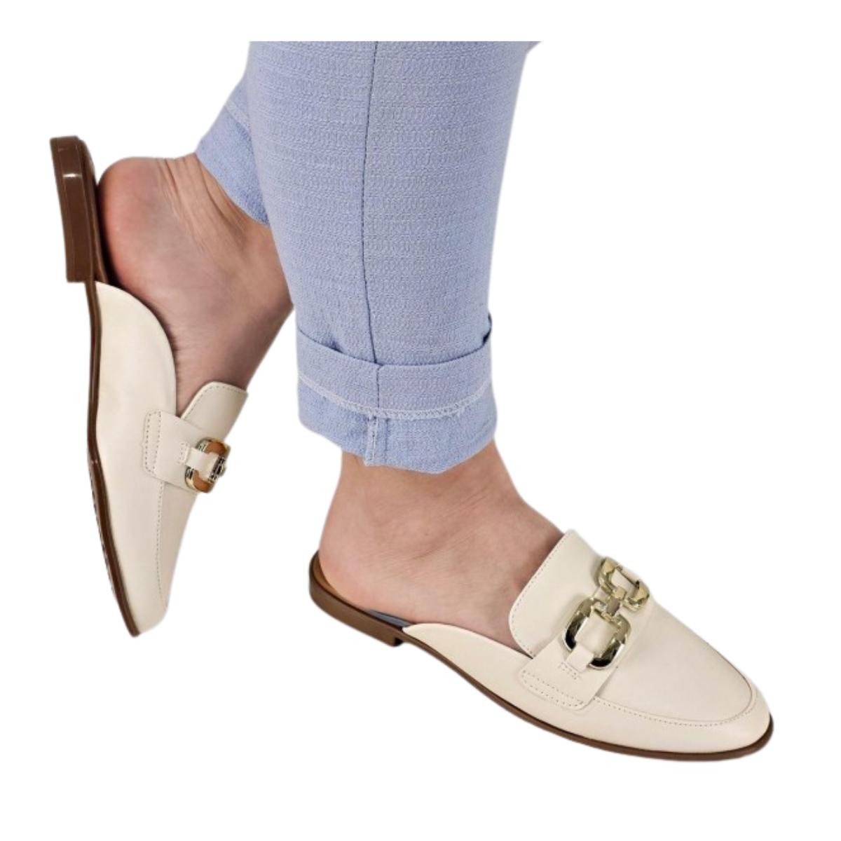 Mule Casual Feminino Vizzano 1376118 Branco Branco 5