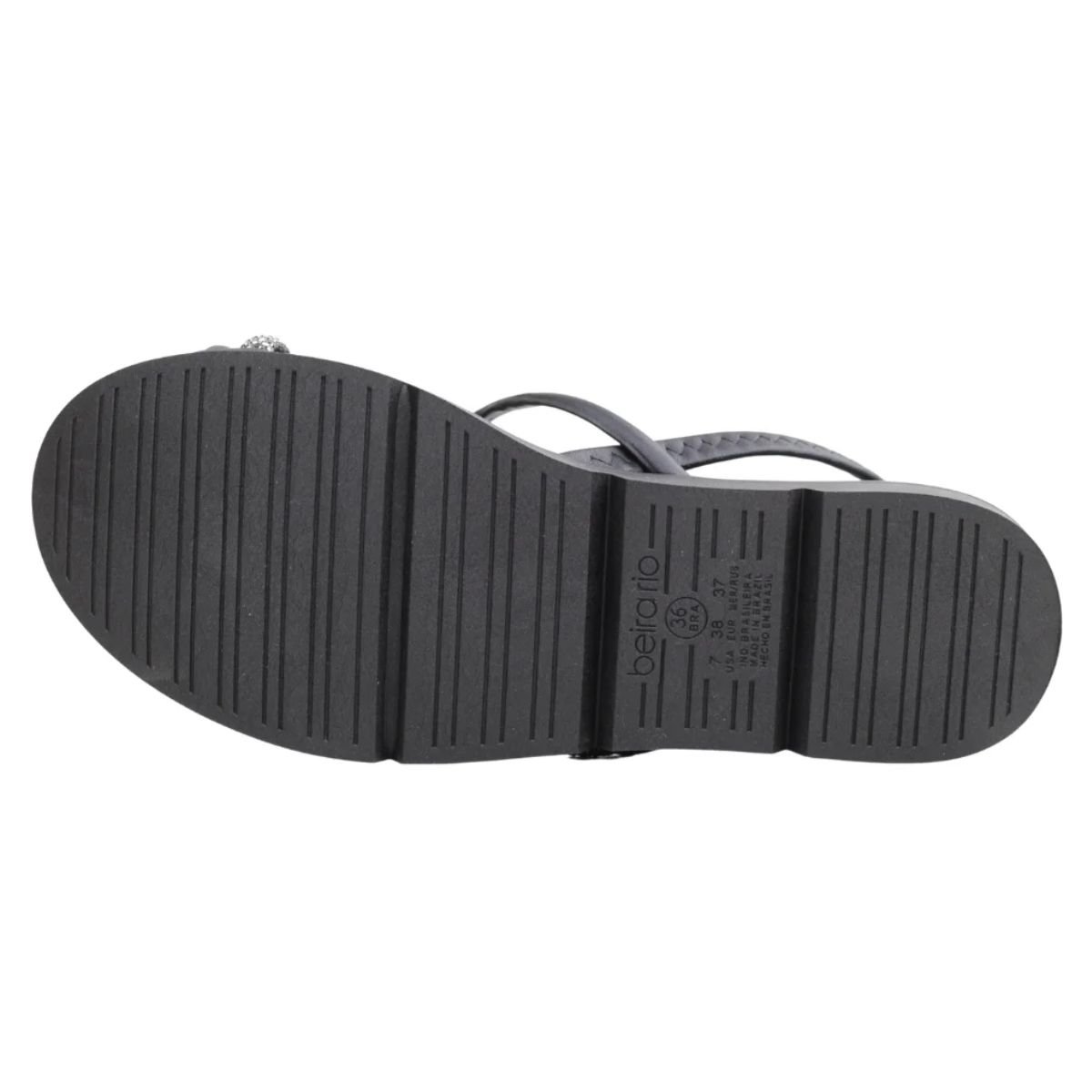 Sandália Papete Strass Casual Feminino Beira Rio 8387530 Preto Preto 6