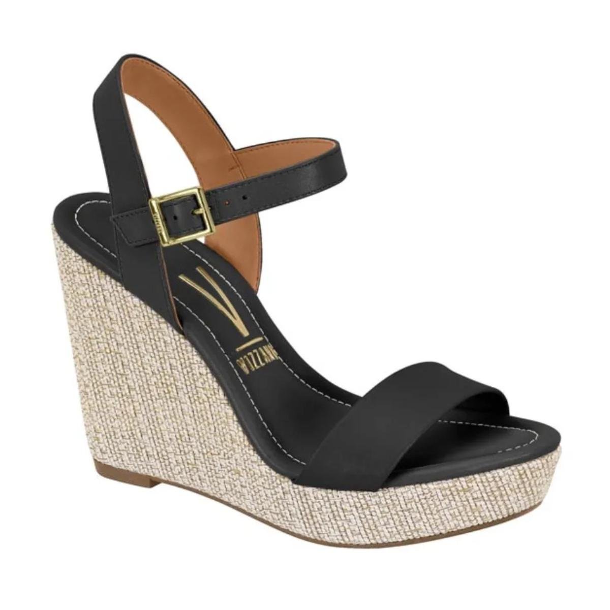 Sandália Anabela Casual Feminino Vizzano 62832000 Preto