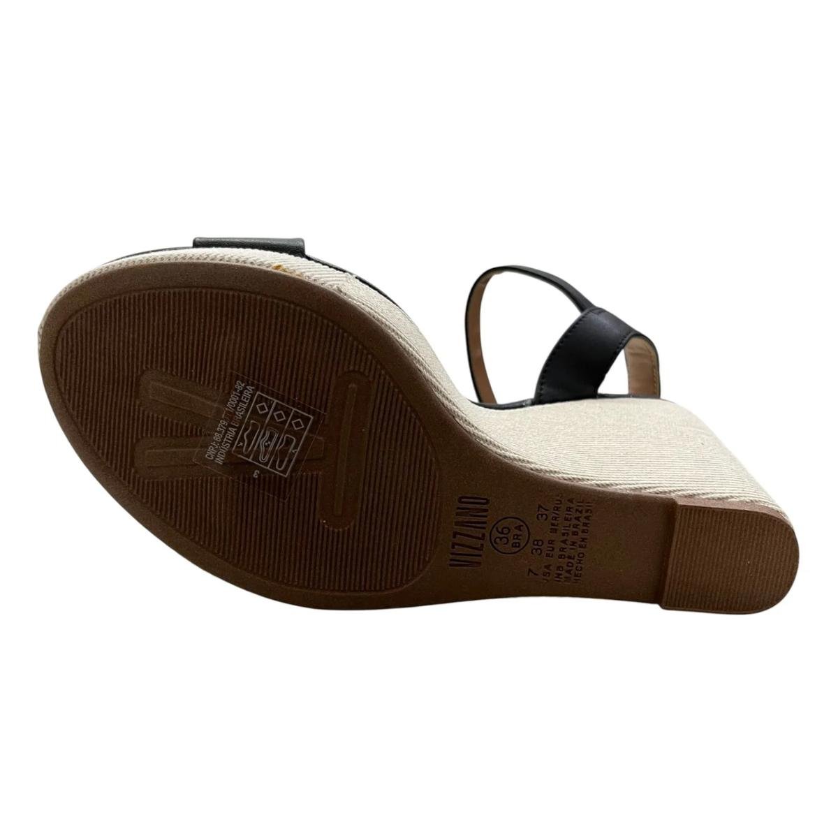 Sandália Anabela Casual Feminino Vizzano 62832000 Preto Preto 6