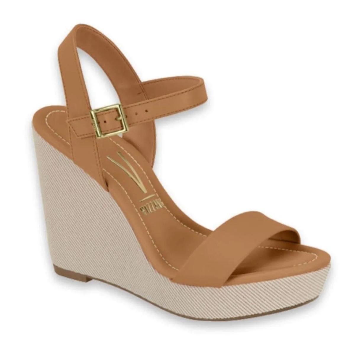 Sandália Anabela Casual Feminino Vizzano 62832000 Marrom