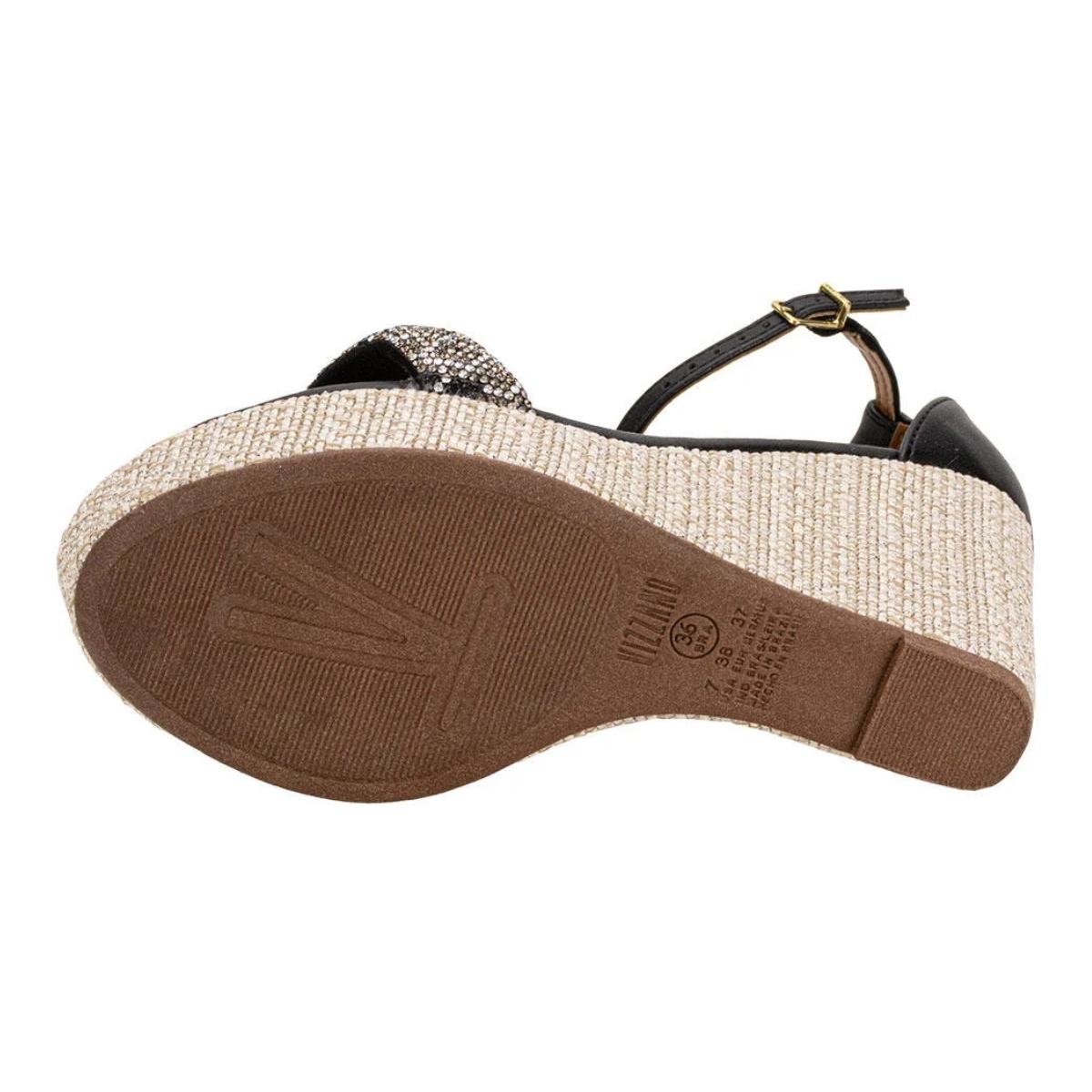 Sandália Anabela Strass Casual Feminino Vizzano 62832115 Preto Preto 6