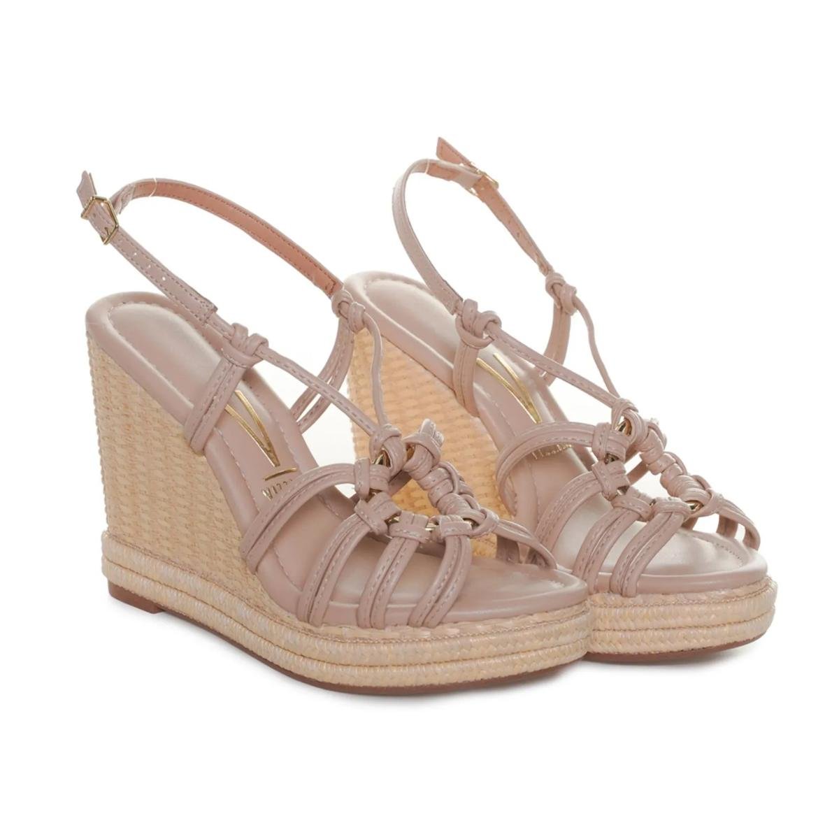 Sandália Anabela Casual Feminino Vizzano 62835065 Bege Bege 4