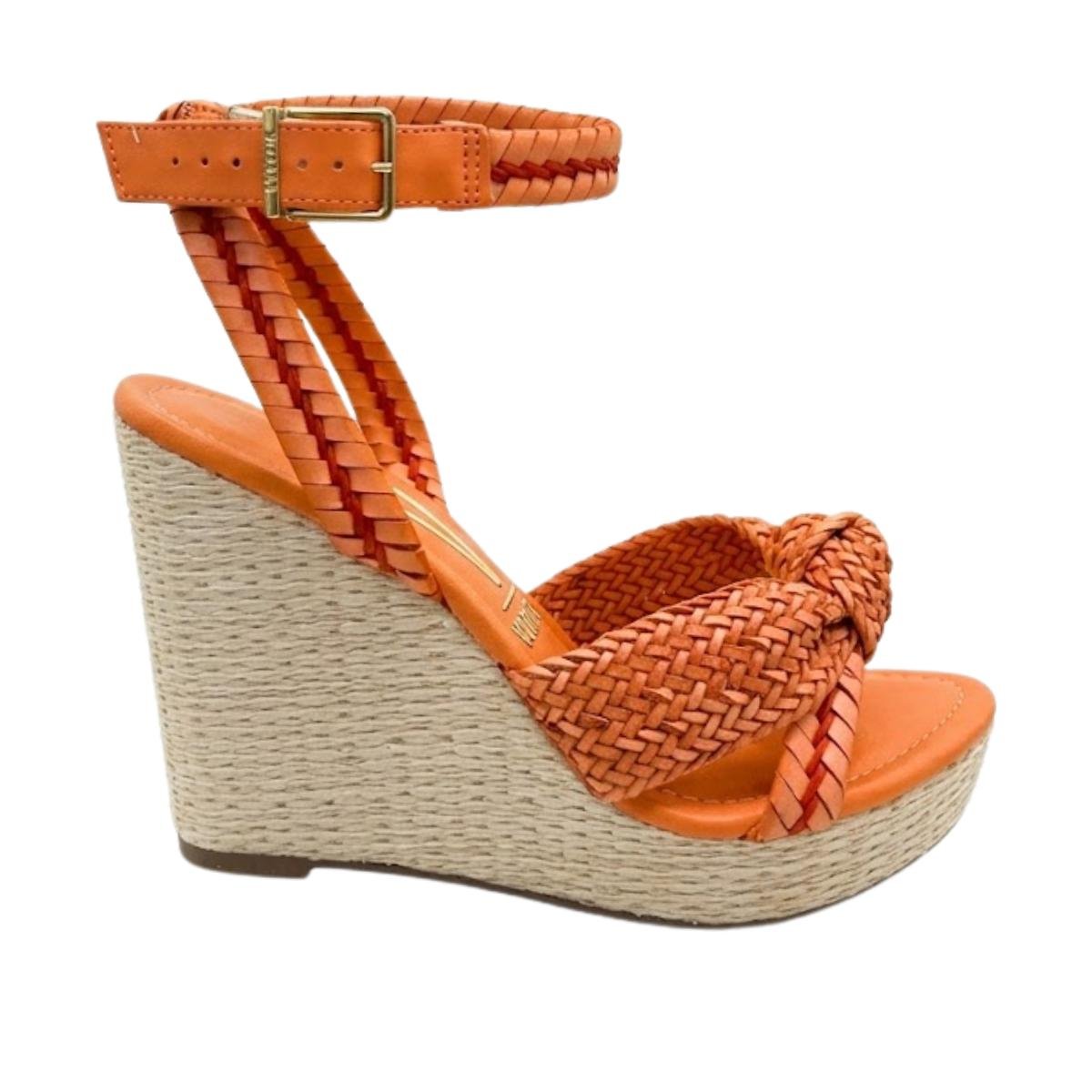 Sandália Anabela Casual Feminino Vizzano 6283.2107 Laranja Laranja 2