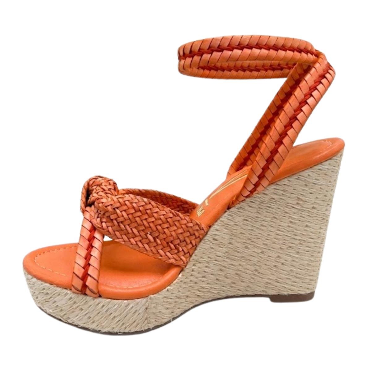 Sandália Anabela Casual Feminino Vizzano 6283.2107 Laranja Laranja 3