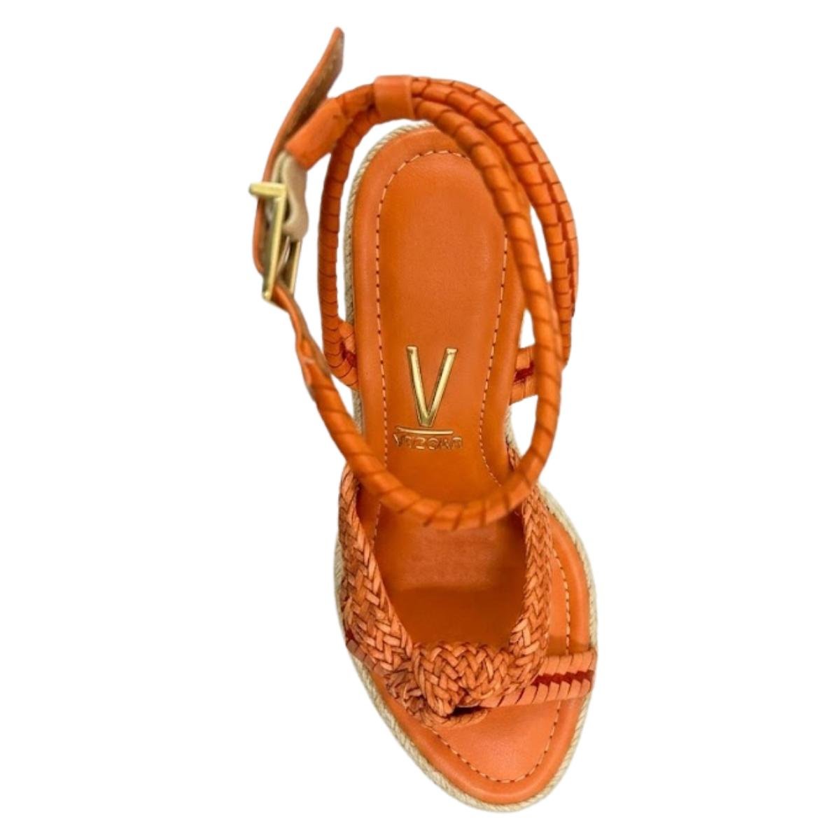 Sandália Anabela Casual Feminino Vizzano 6283.2107 Laranja Laranja 4
