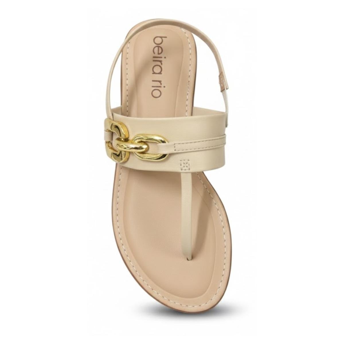 Sandália Rasteirinha Casual Feminino Beira Rio 8552209 Areia Bege 4