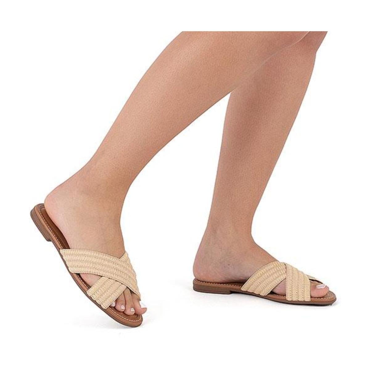 Sandália Rasteirinha Natural Casual Feminino Beira Rio 8552208 Areia Bege 5