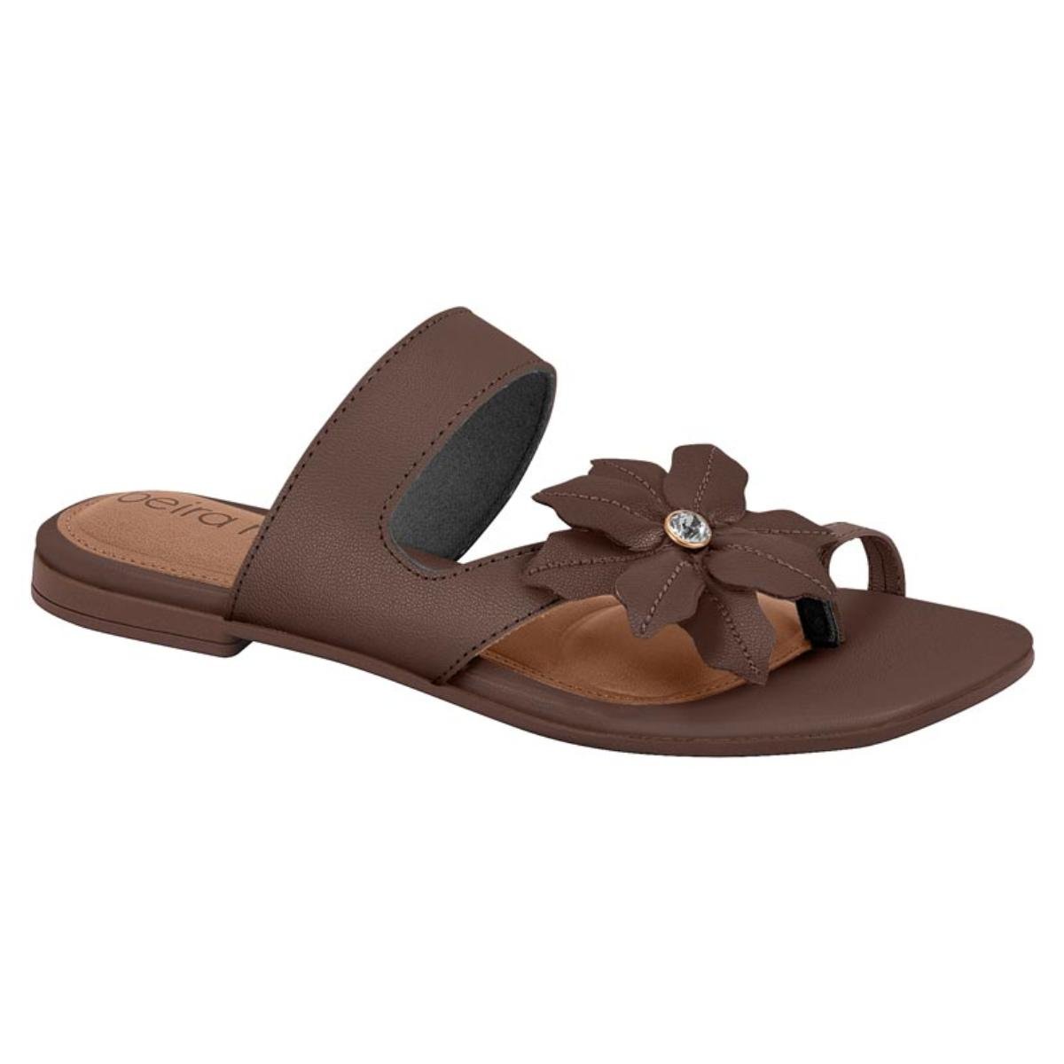 Sandália Rasteirinha Casual Feminino Beira Rio 8560.105 Marrom