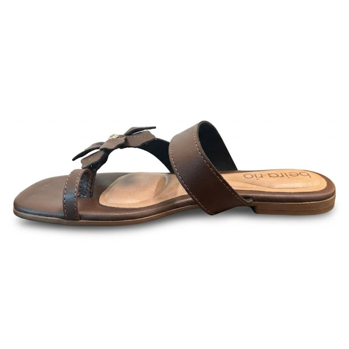 Sandália Rasteirinha Casual Feminino Beira Rio 8560.105 Marrom Marrom 3
