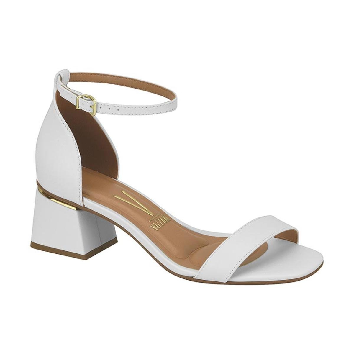 Sandália Salto Bloco Casual Feminino Vizzano 6428.104 Branco