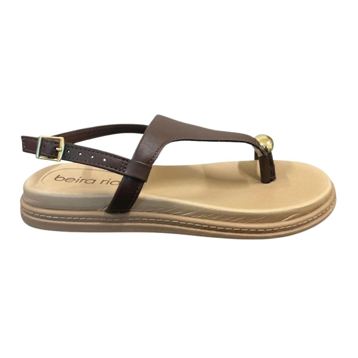 Sandália Rasteirinha Flatform Casual Feminino Beira Rio 8513.113 Marrom Marrom 2