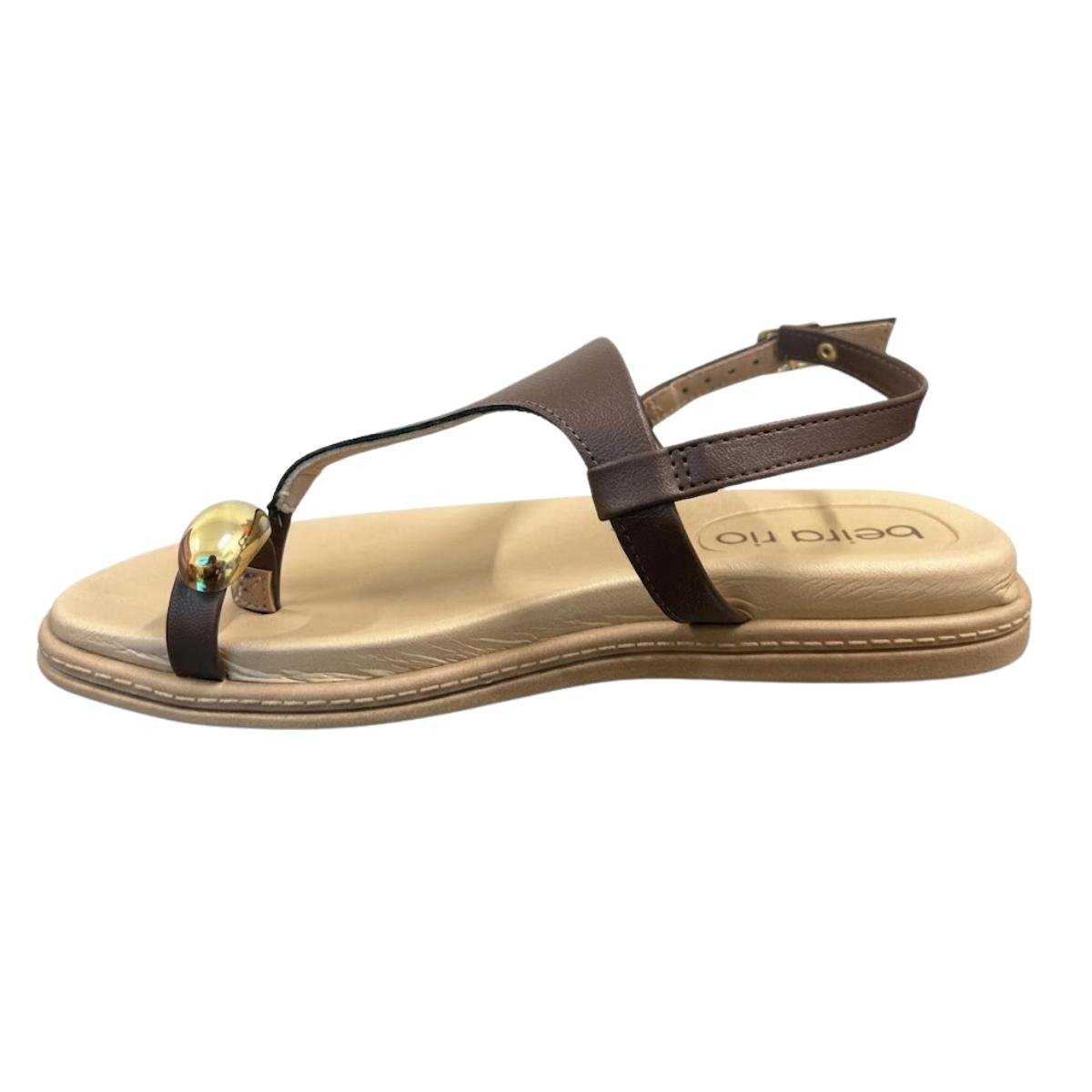 Sandália Rasteirinha Flatform Casual Feminino Beira Rio 8513.113 Marrom Marrom 3