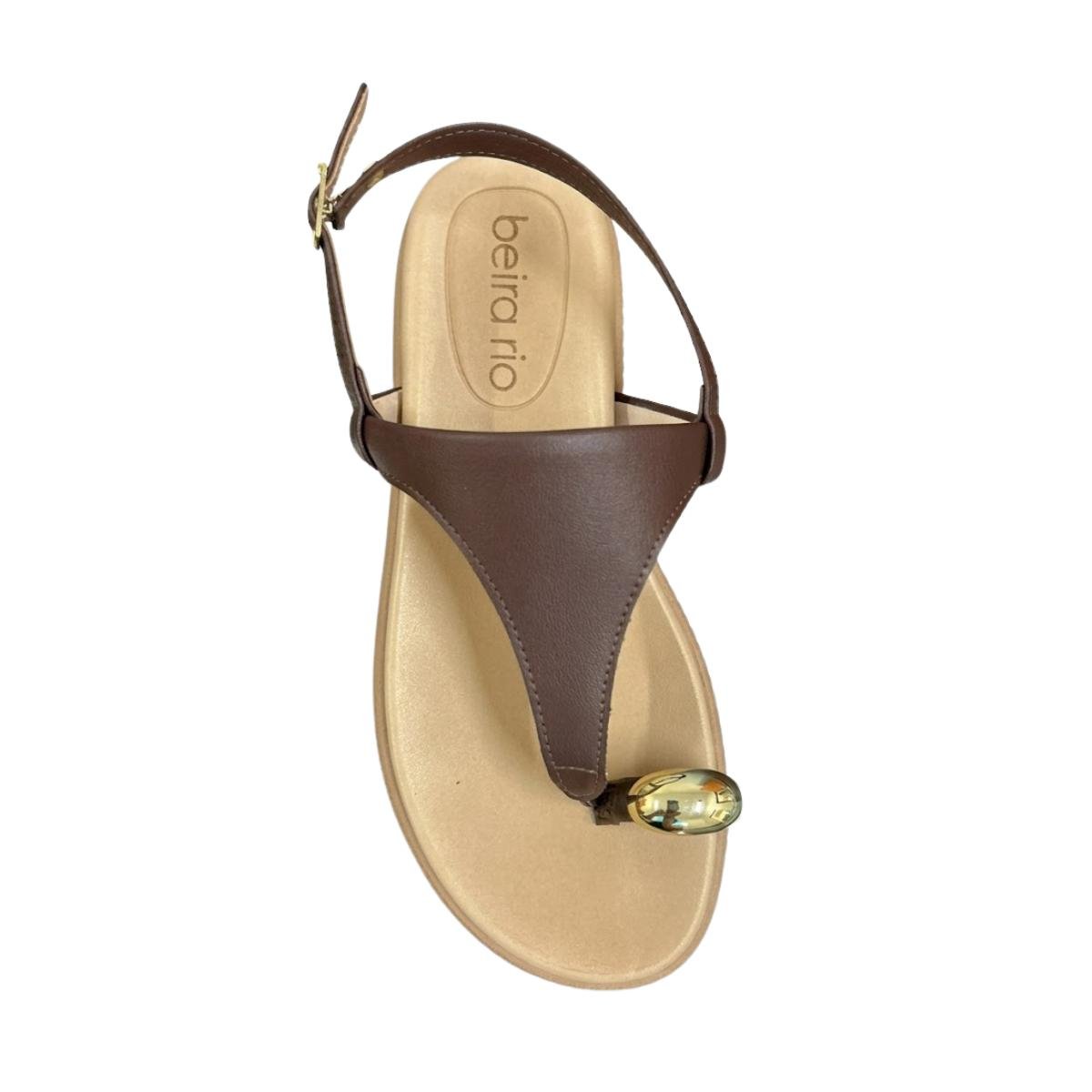 Sandália Rasteirinha Flatform Casual Feminino Beira Rio 8513.113 Marrom Marrom 4