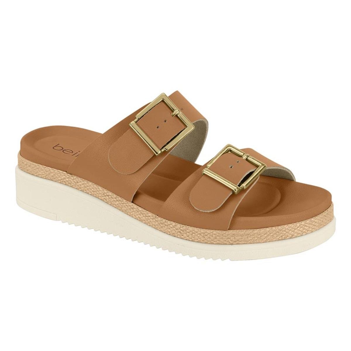 Sandália Papete Flatform Casual Feminino Beira Rio 8575.101 Marrom