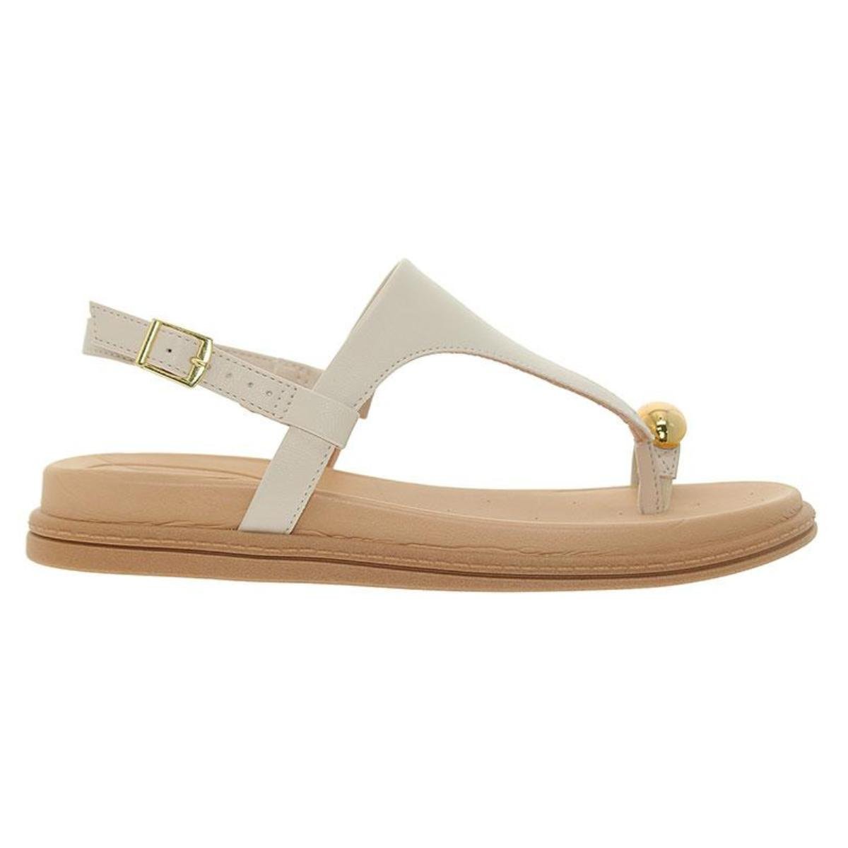 Sandália Rasteirinha Flatform Casual Feminino Beira Rio 8513.113 Branco Off Branco 2