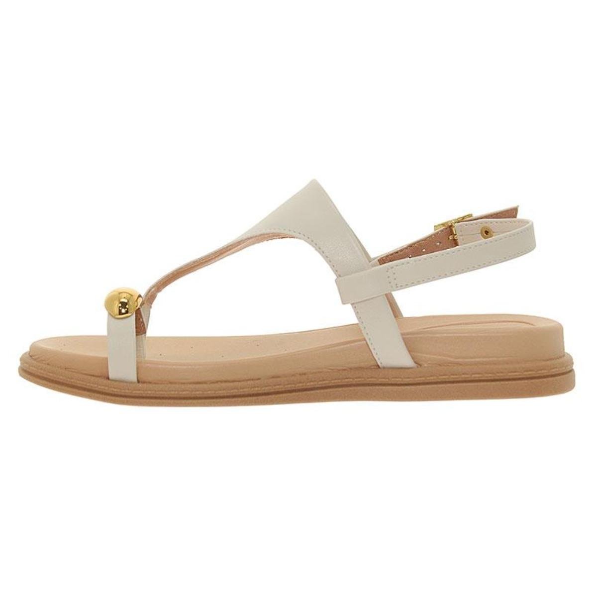 Sandália Rasteirinha Flatform Casual Feminino Beira Rio 8513.113 Branco Off Branco 3