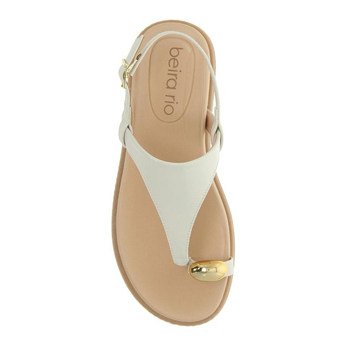 Sandália Rasteirinha Flatform Casual Feminino Beira Rio 8513.113 Branco Off Branco 4